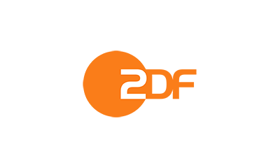 Das Bild zeigt das ZDF-Logo mit den Buchstaben 2DF in Orange, teilweise über einem orangefarbenen Kreis auf einem transparenten Hintergrund.