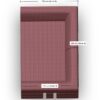 Draufsicht auf ein rechteckiges kastanienbraunes Sofa mit folgenden Maßen: 200 cm auf einer Seite (Seite A) und 130 cm auf den beiden anderen Seiten (Seite B). Das Sofa hat eine strukturierte Oberfläche und keine sichtbaren Kissen.
