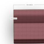 Draufsicht auf eine rechteckige, zweifarbige Polstermatte mit den Maßen 80 cm (Seite A) und 70 cm (Seite B). Die Matte hat horizontale Streifen und ist in einen helleren und einen dunkleren kastanienbraunen Bereich unterteilt.