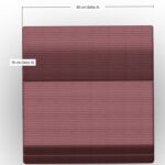 Draufsicht auf ein rechteckiges, kastanienbraunes Kissen oder eine Matratze mit beschrifteten Abmessungen: 80 cm (Seite A, Oberkante) und 70 cm (Seite B, Seitenkante).